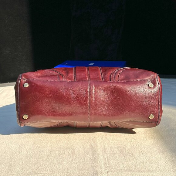 Cole Haan Burgundy Leather Satchel - Picture 6 of 7